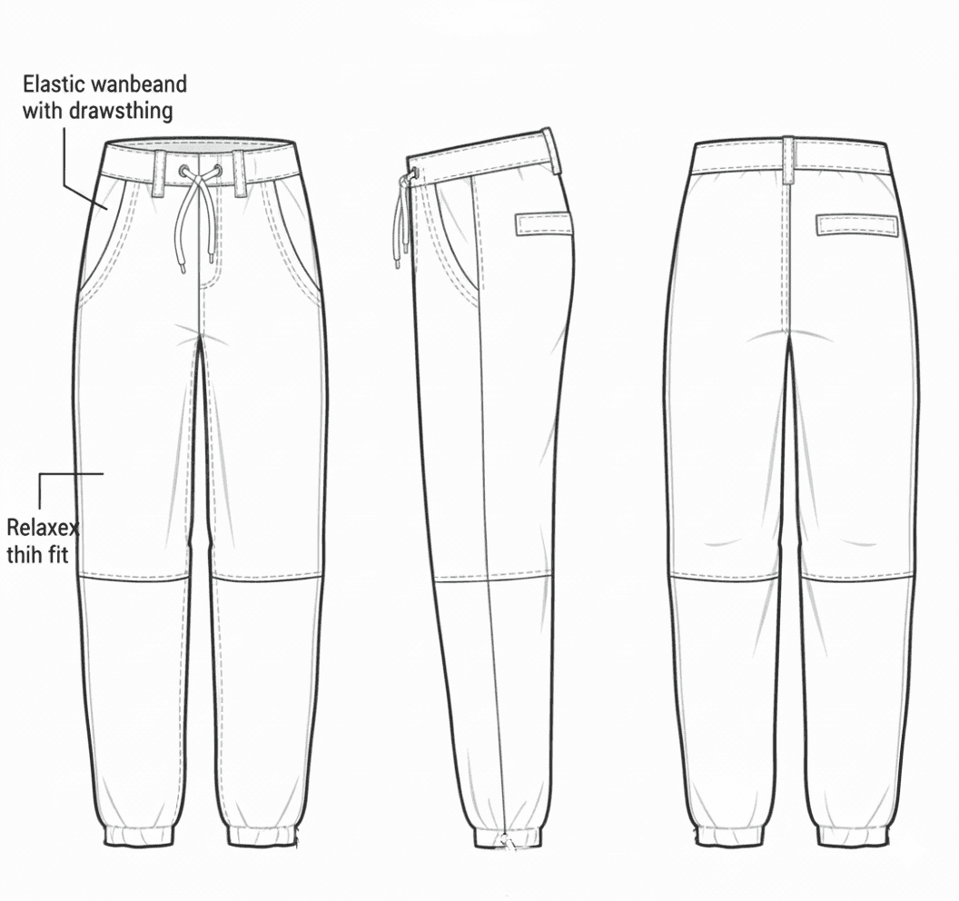 Joggers fit 4 pocket illustration
