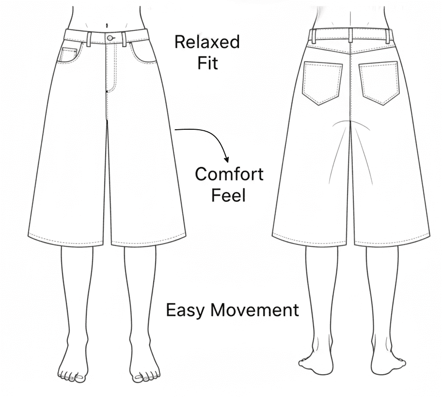 Jorts fit illustration